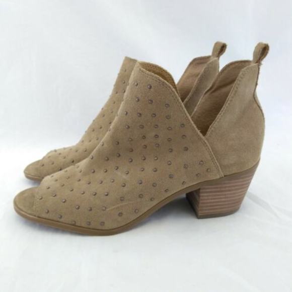 Lucky Brand Shoes - Lucky Brand 9M Shooties Suede Studded Open Toe